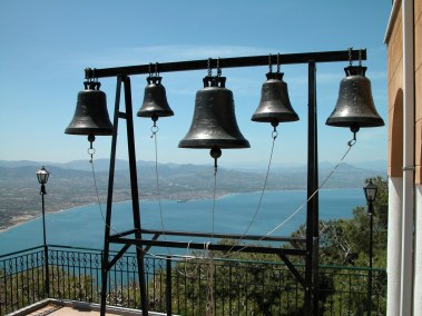 Bells at Monastery Patapiou with Corinth gulf, tb050803047