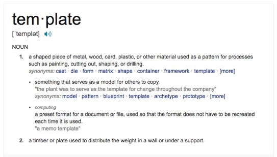dictionary defintion template